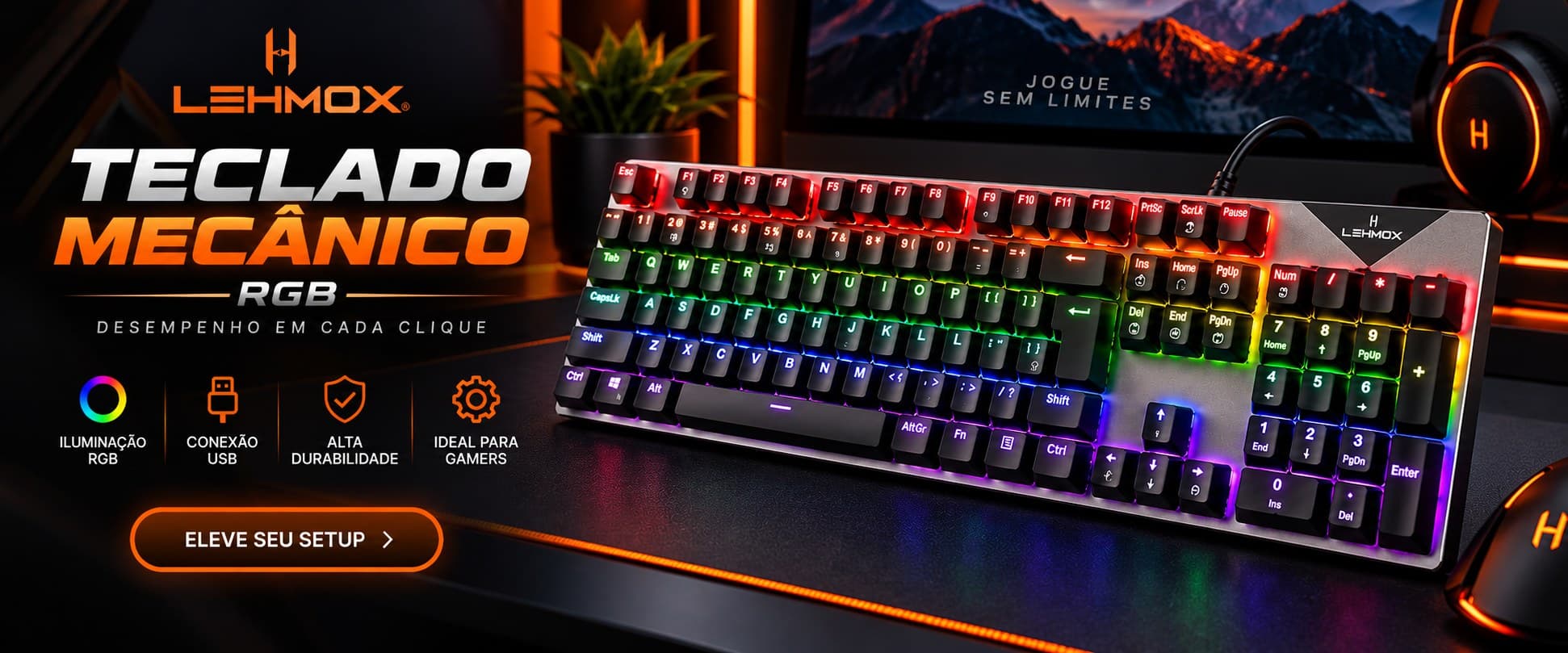 Teclado Mecânico RGB Lehmox