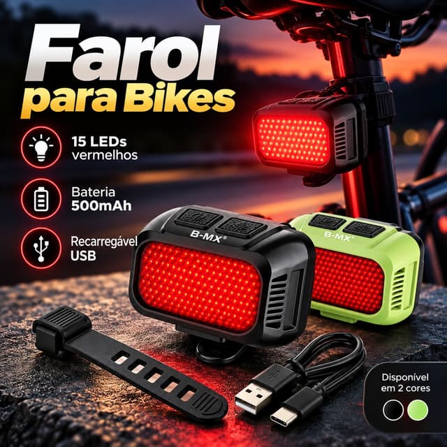 Farol para Bikes LED Vermelho X146