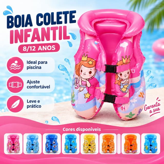 Colete Boia Infantil 8 a 12 Anos