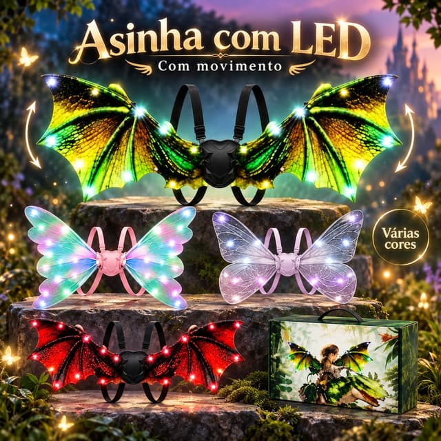 Asas com LED e Movimento