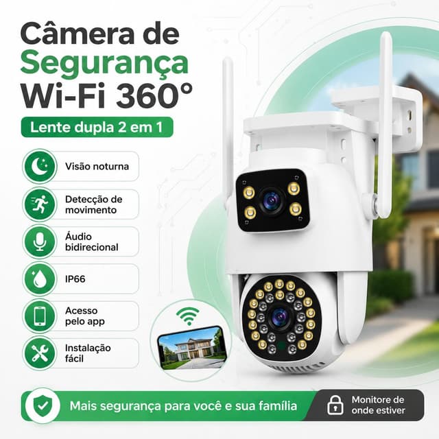Câmera de Segurança Dupla JT-9690PRO