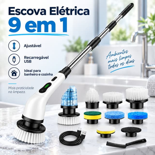 Escova de Limpeza Regarregável HWN-9N1