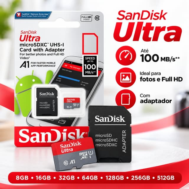 Cartão de Memória Micro SD 64GB