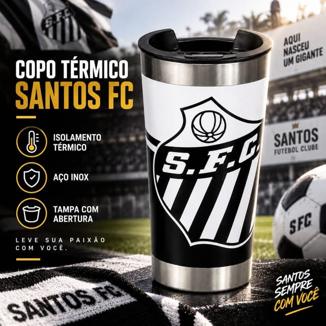 Copo Personalizado 3D 473 Ml (Santos)