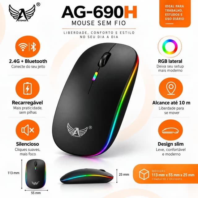 Mouse Sem Fio AG-690