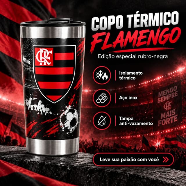 Copo Personalizado 3D 473 Ml (Flamengo)