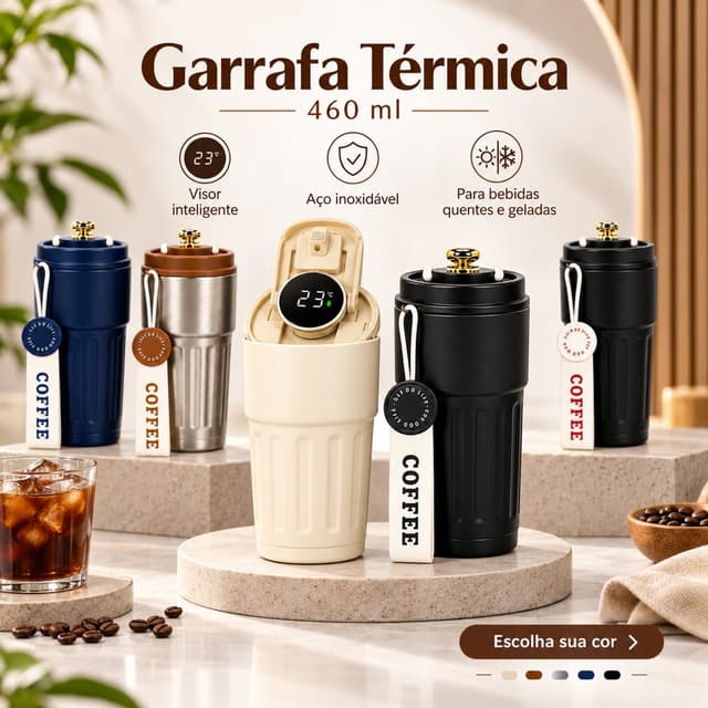 Copo Teéermico Inteligente Coffee 460 Ml