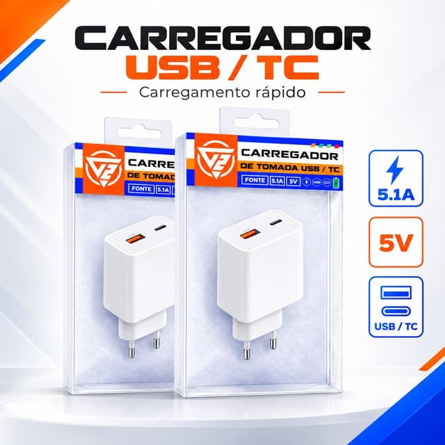 Carregador Fonte Tomada