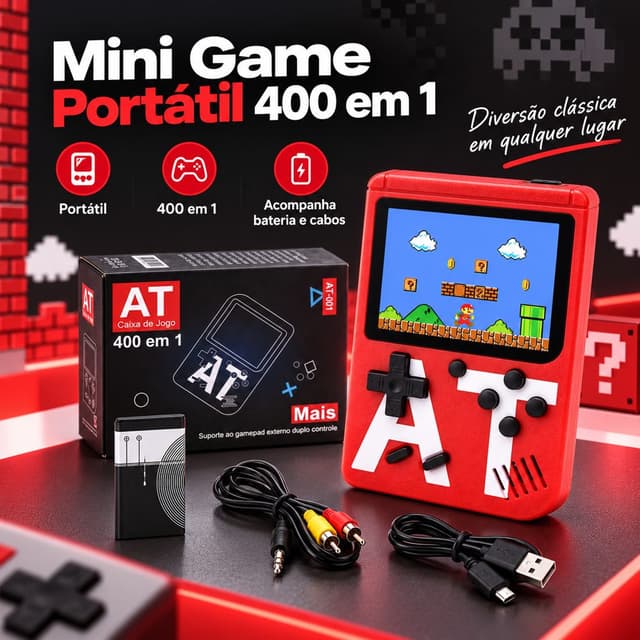 Mini Game Portátil 400 em 1 J61