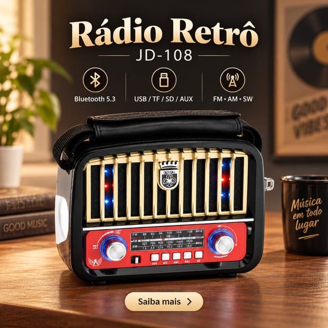 Rádio Vintage JD-108
