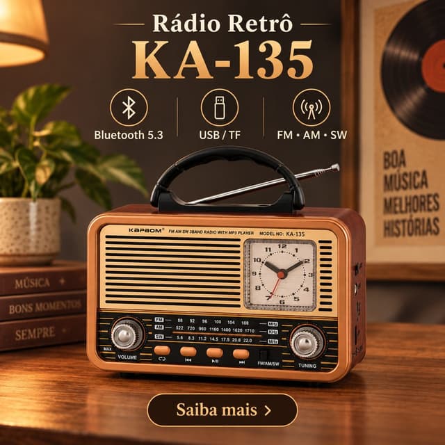 Rádio Vintage Retrô KA-135-B