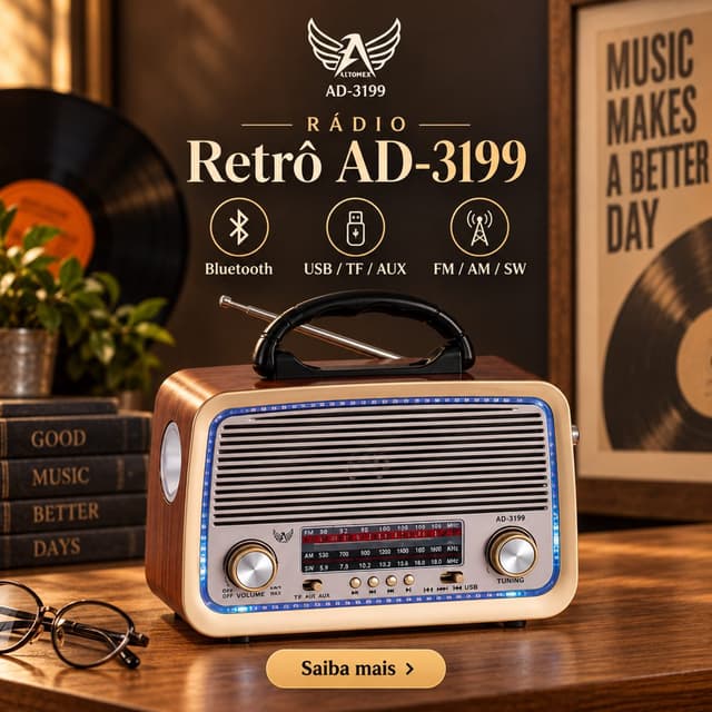 Rádio Vintage Retrô AD-3199