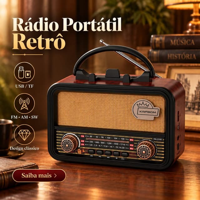 Rádio Vintage Retrô KA-3181