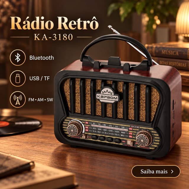 Rádio Vintage Retrô KA-3180