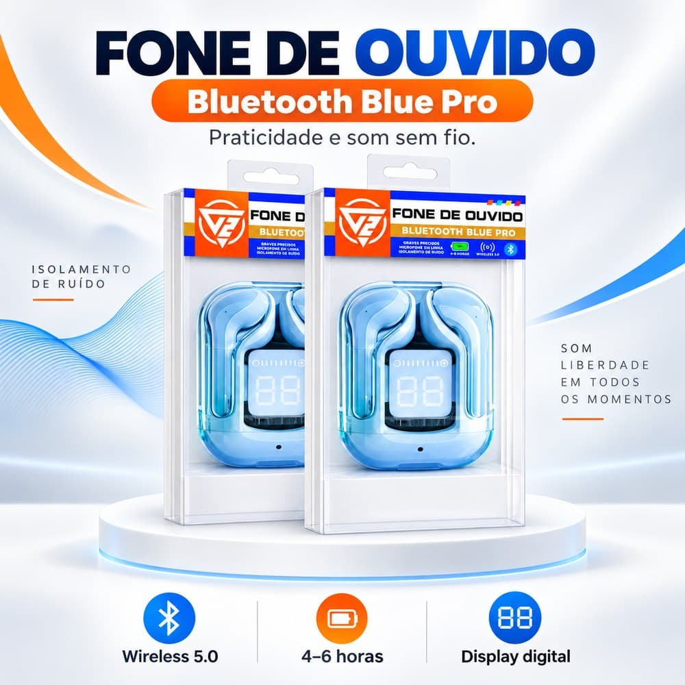 Fone Bluetooth Blue Pro