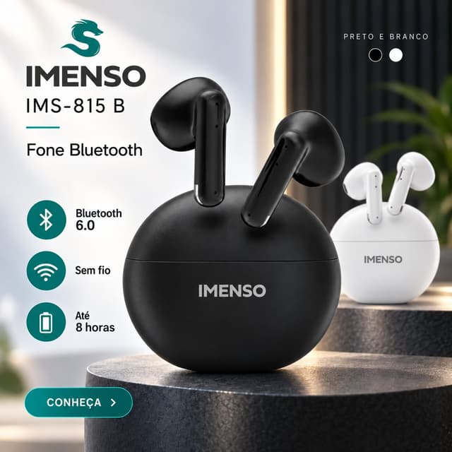 Fone de Ouvido Bluetooth Imenso IMS-815 B