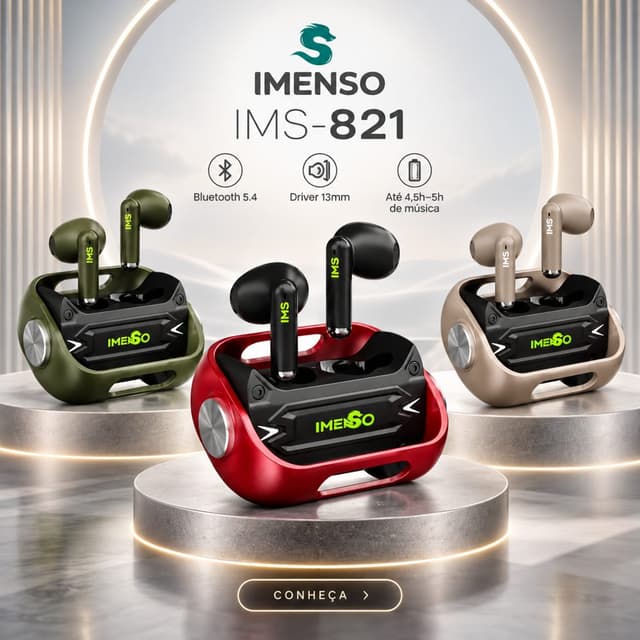 Fone de Ouvido Bluetooth Imenso IMS-821