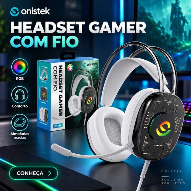 Headphone Gamer com Fio Onistek FN639