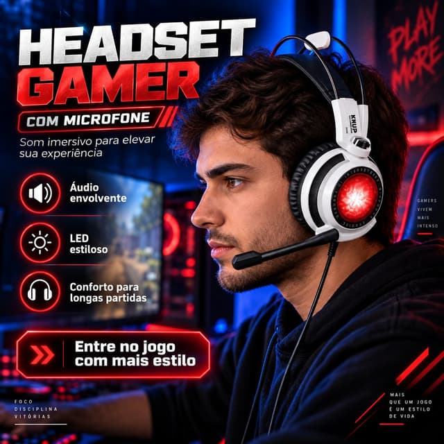 Headphone Gamer com Fio Knup 400
