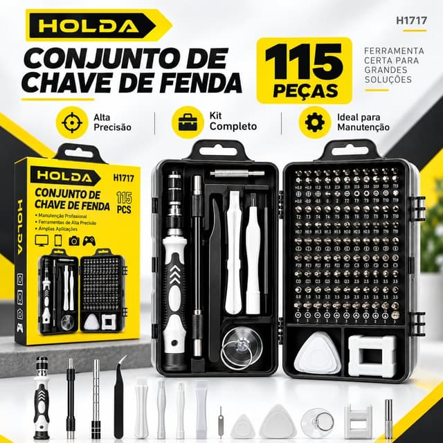Conjunto de Chaves de Fenda com Precisao 115 Pcs