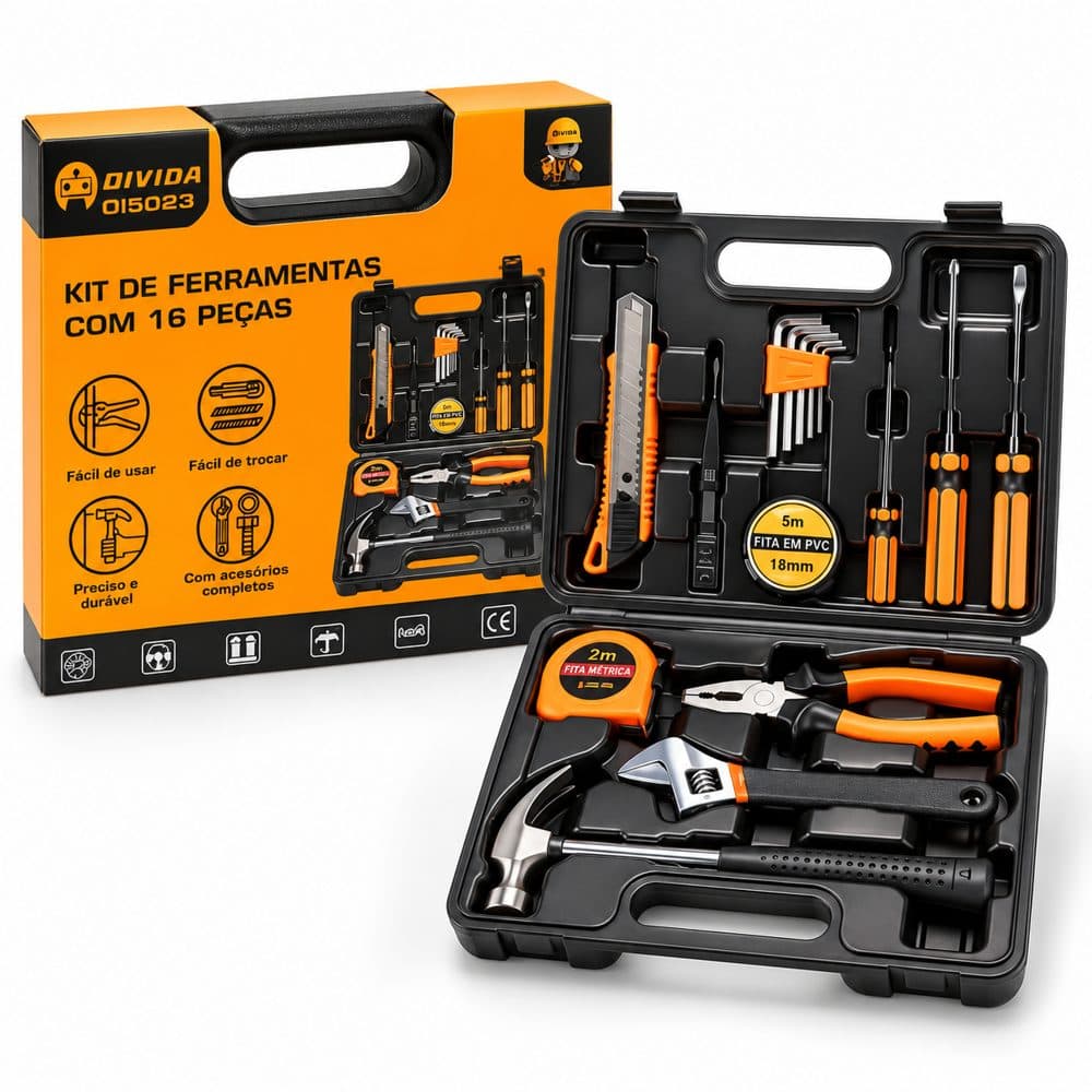 Maleta Kit de Ferramentas com 16 Peças
