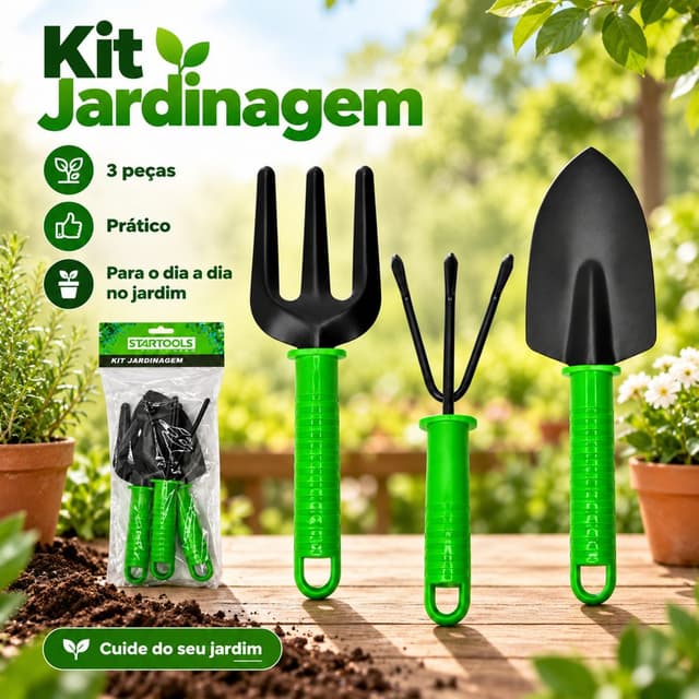 Kit Jardinagem 3 Peças
