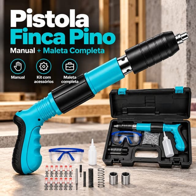 Pistola de Fixação Finca Pino com Maleta