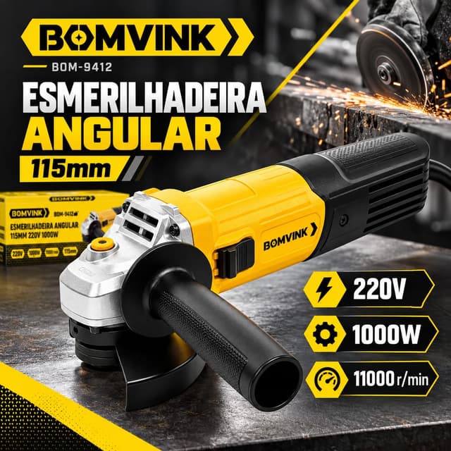 Esmerilhadeira Angular 1000W 115mm BOM-9412