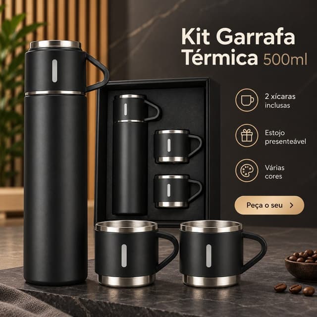 Garrafa Térmica Kit Presente 500 Ml