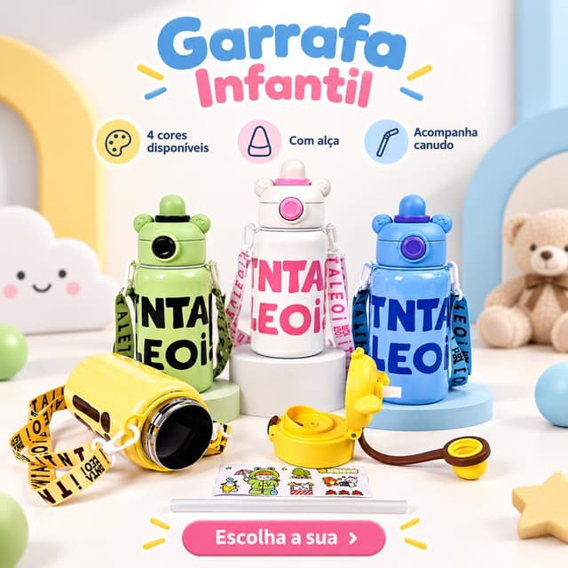 Garrafa Térmica Escolar Bmax 620 Ml