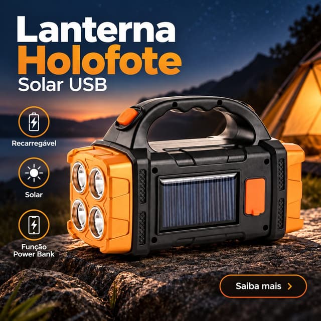 Lanterna Solar Holofote