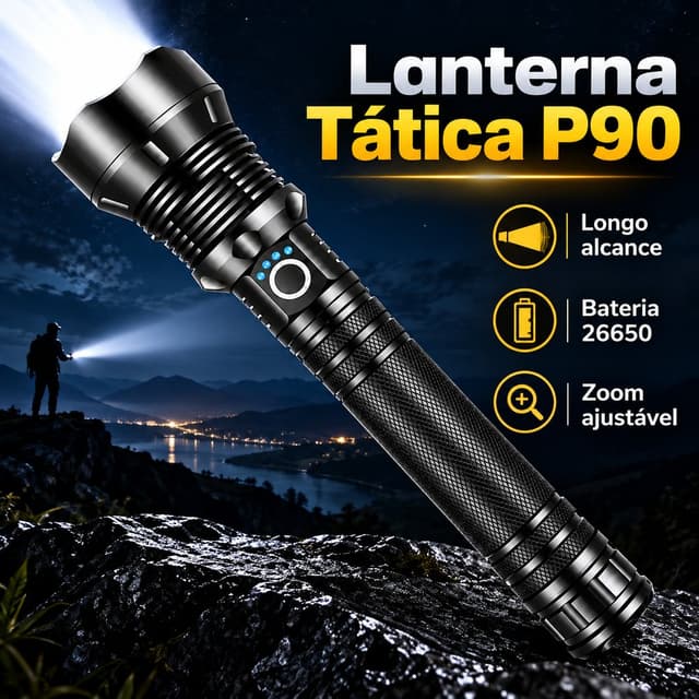 Lanterna LED Portátil com Pilha X900 Quad Core P90