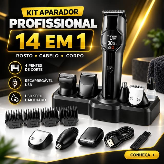 Máquina de Cortar Cabelo 14 em 1 BM-C080