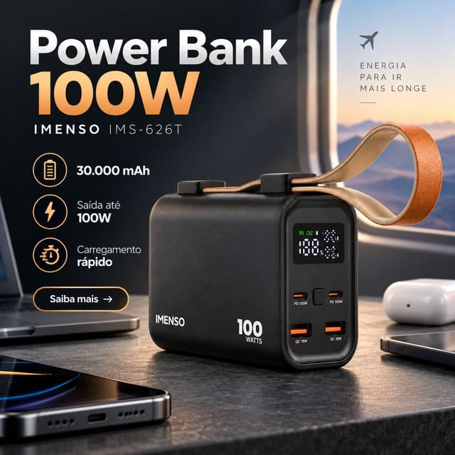 Carregador Portátil Imenso 30000mAh 100W