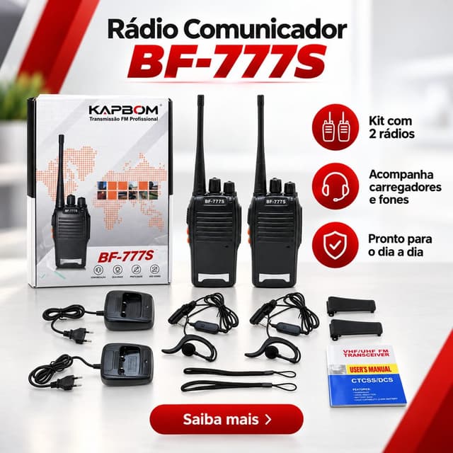 Rádio Comunicador Walk Talk BF-777S