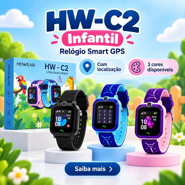 Smart Relógio Infantil com GPS