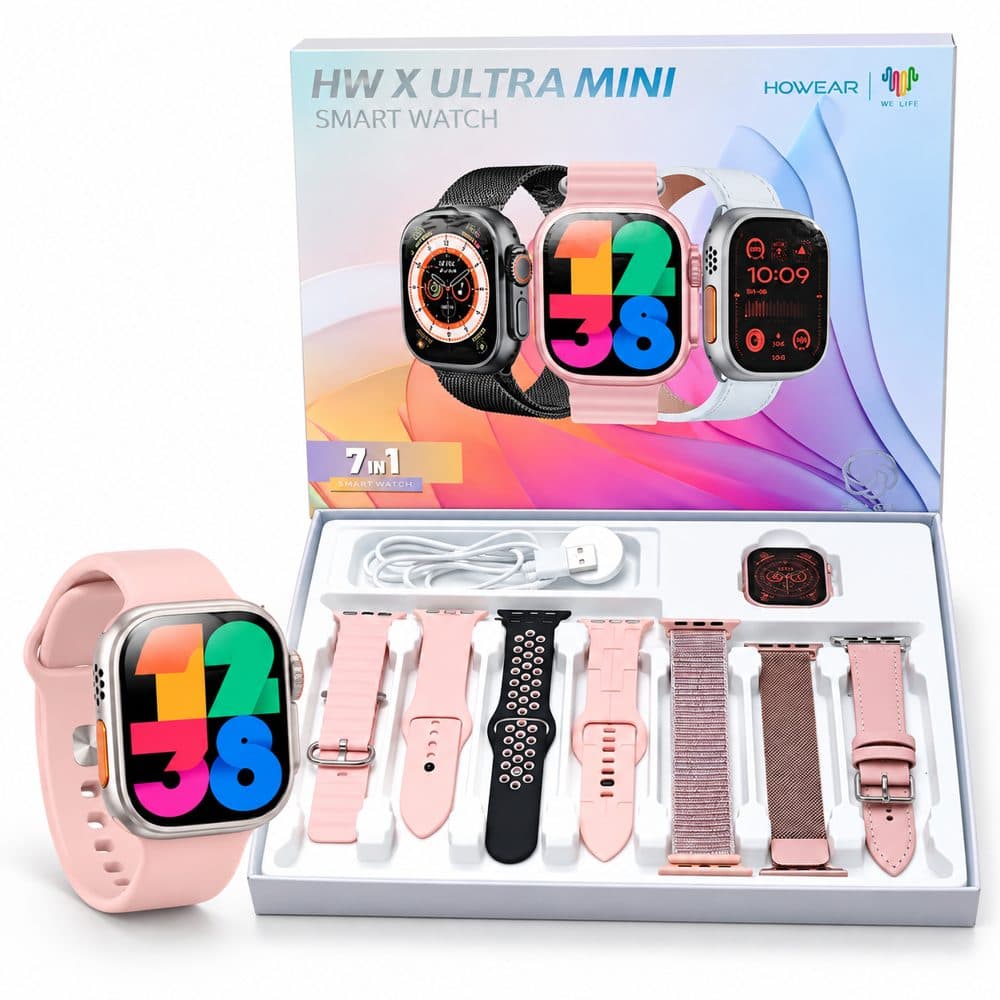 Relógio Smartwatch Ultra Mini Howear C 7 Pulseiras