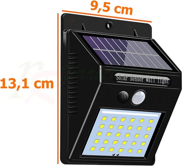 LUMINÁRIA SOLAR ARANDELA 30 LEDS - Image 9