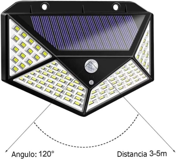 LUMINÁRIA SOLAR PAREDE 100 LEDS - Image 7