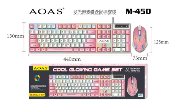 TECLADO E MOUSE GAMING COM LED RGB M-450 - Image 4