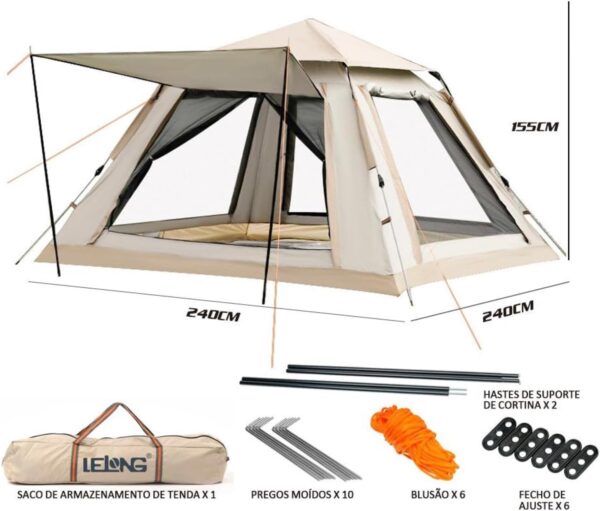 BARRACA REFORÇADA CAMPING 4 LUGARES AUTOMÁTICA - Image 6