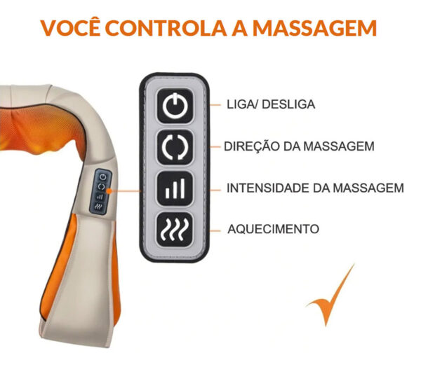 COLETE MASSAGEADOR SHIATSU PULSO ELÉTRICO COM INFRAVERMELHO - Image 6