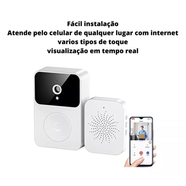 CAMPAINHA INTERFONE INTELIGENTE COM CÂMERA E ÁUDIO WI-FI SEM FIO - Image 4