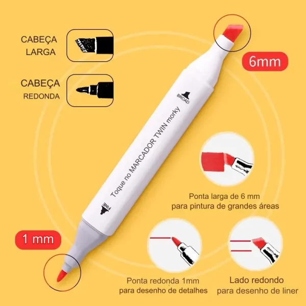 KIT DE CANETAS PONTA DUPLA – 60 CORES - Image 8