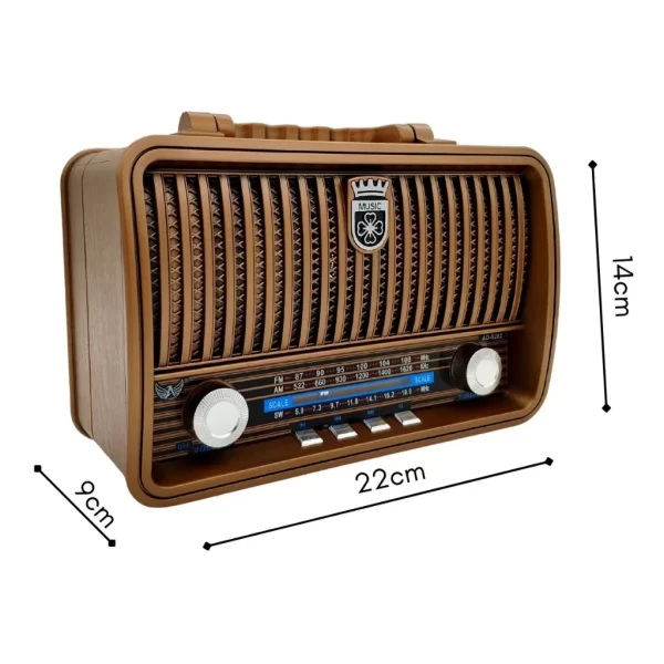 RÁDIO PORTÁTIL RETRO BLUETOOTH 5W AD-8282 - Image 3