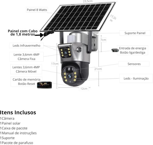 CÂMERA DUPLA SOLAR V381 - Image 7
