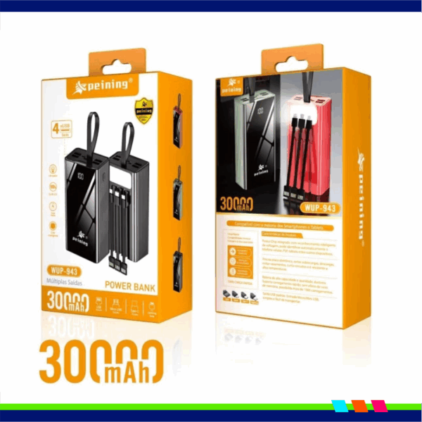 CARREGADOR PORTÁTIL MAGNÉTICO PEINING 30.000mAh