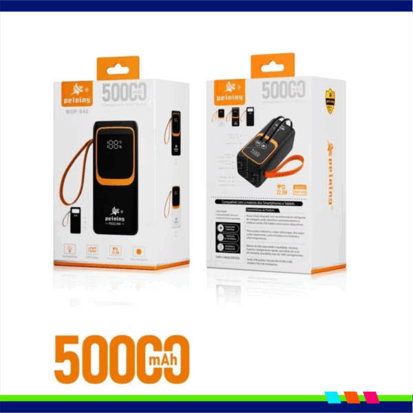 CARREGADOR PORTÁTIL MAGNÉTICO PEINING 50.000mAh