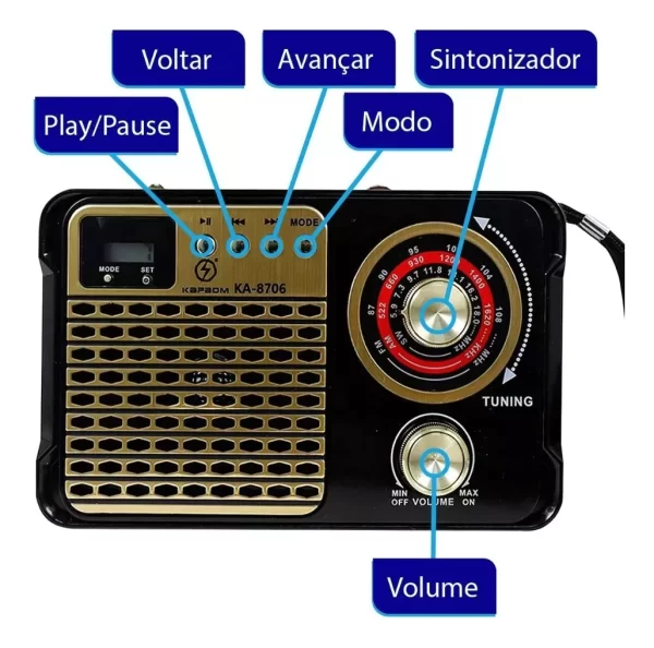 RÁDIO RETRÔ KA-8706 - Image 2
